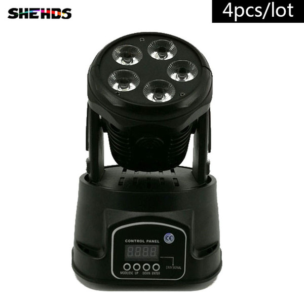 4PCS/LOT Fast Shipping LED Moving Head Mini Wash 5x18W RGBWA+UV Good for Disco DJ Party Beam SHEHDS Stage Lighting