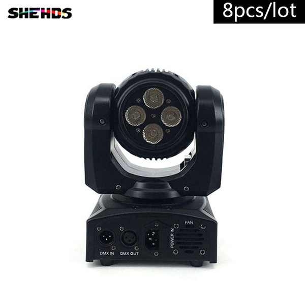 4pcs/lot LED Wash Double Sides 4x10W+4x10 RGBW LED Stage Pattern Lamp ,15/21 Channel DMX 512 Rotating Moving Head for Indoor Disco Party