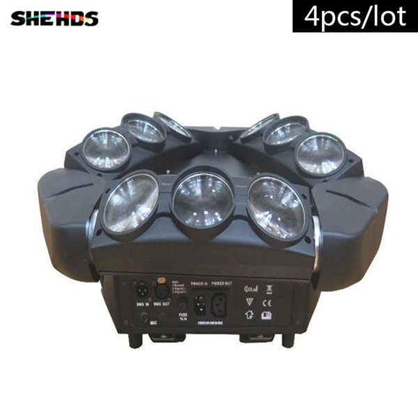 4pcs/lot New Arrival CREE 9x10W Led Spider Light RGBW 9/43CH DMX Stage Lights Dj Led Spider Moving Head Beam Light