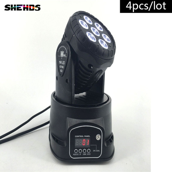 4pcs/lot Fast Shipping LED Wash 7x18W RGBWA+UV Moving Head Lighting 6in1 BGBWA+UV for Disco DJ KTV 12/16DMX Channels,SHEHDS