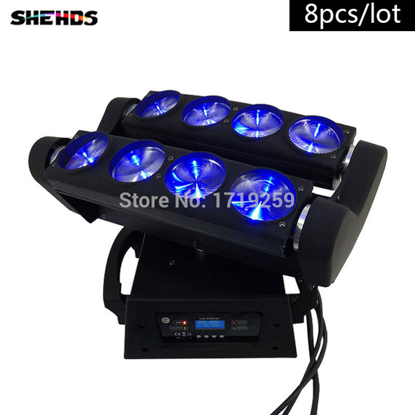 8pcs/lot Free shipping cree chips rgbw 4in1 8x10w spider light led beam moving head Fast Shipping