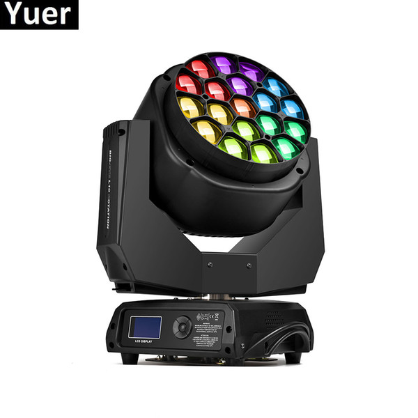 Professional LED 19X15W RGBW 4IN1 Big Bee Eye Moving Head Light With Zoom Rotating Mac Aura Stage Light Disco DJ party Lighting