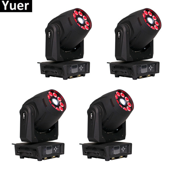 4Pcs/Lot High Light Output DJ Disco Stage Light Equipment 120W Spot Moving Head 9x12W RGBWA+UV 6IN1 LEDs Moving Head Lights