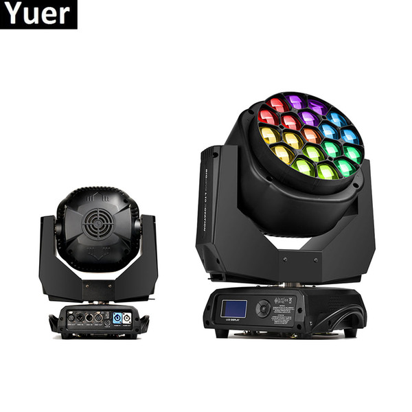 2Pcs/Lot 19X15W Bee Eye Moving Head Stage Lights LED Beam Wash RGBW 4IN1 Disco Light For Stage Dj Disco Party Flash Lighting