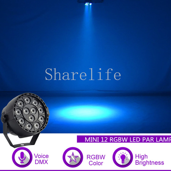 Sharelife Mini 12 Pcs Led Red Green Blue White LED Par Lamp DMX Sound KTV Club DJ Light Home Gig Party Show Stage Lighting Par12