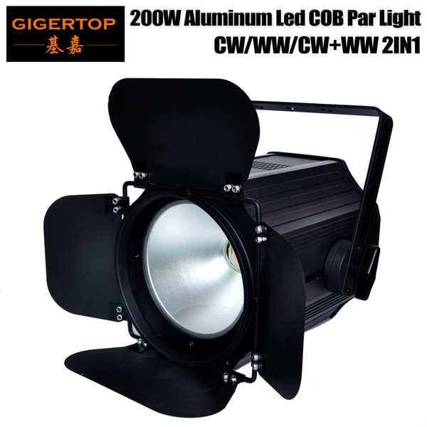 TIPTOP Stage Light TP-P67 200W White COB Led Par Light Tyanshine Original Barndoor Rotate 35 Degree Reflect Cup Power IN/OUT Connector