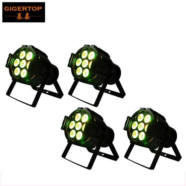 High Quality 4pcs/lot 7x12W 4IN1 DMX Par Light DMX 512,7CH RGBW Led Par 36 Cans Quad Small Led Par Light,90V-240V Mini size TP-P50