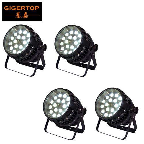 TIPTOP 4 units 18x12W RGBW 4IN1 Waterproof Zoom Led Par Light Profesiosnal Stage Led Lighting Outdoor Wall Washer Light Wash Beam 2in1