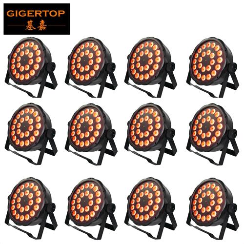 TIPTOP LED Full Color Flat Par Lights 12XLOT RGB New 24 x 3 W 3in1 Slim Led Par Cans Stage Lighting IP20 110V-240V DMX512