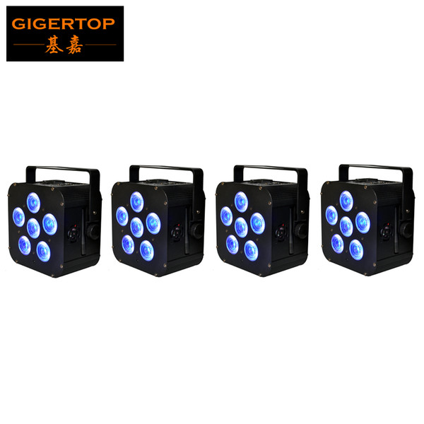 Freeshipping 4 units 6*18W 6IN1 RGBAW UV Freedoom Hex Battery Powered Wireless Profile LED