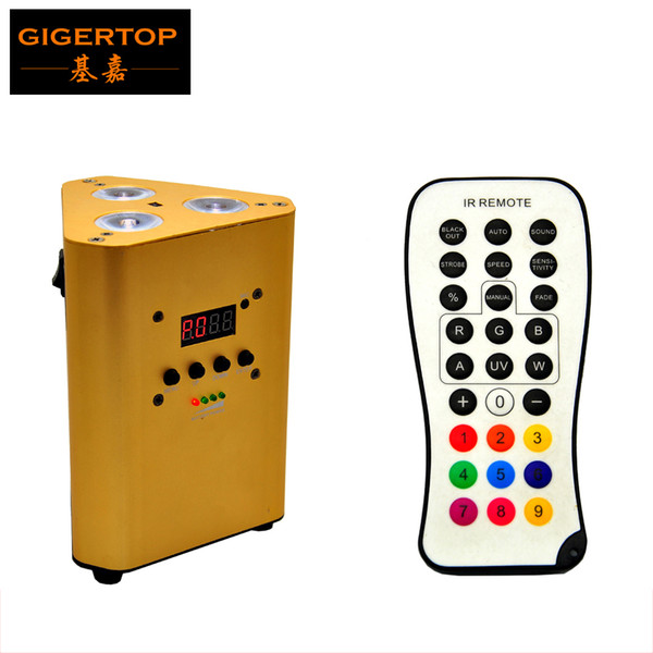 TIPTOP Gold Color TP-G3047 Freedom Smart IRC Control Uplihgts 3*10W RGBW 4in1 Led No Wireless Function Rechargeable Li Battery TP-G3047-4IN1