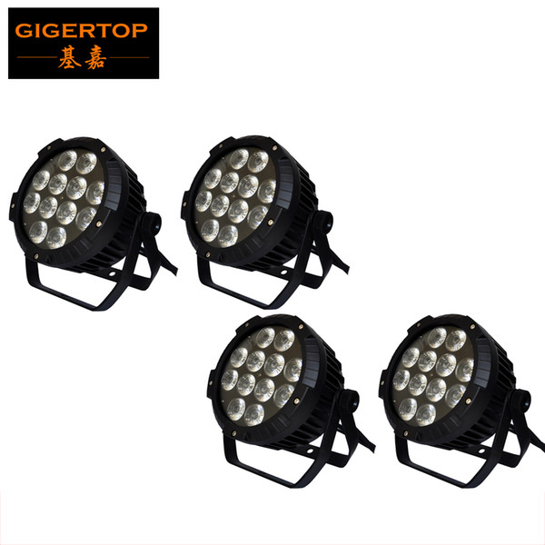 Freeshipping 4 Pack 12x18W RGBWA UV LED DJ PAR Light IP65 DMX Waterproof PAR 64 Stage Lighting LCD Display Casting Aluminum TP-P102