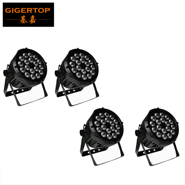 TIPTOP 4XLOT Waterproof LED 18x12W par Light,12W RGBW LED Par Light, IP65 Outdoor LED Par Can Stage Lighting Show DMX 4/8CH Dual Mode