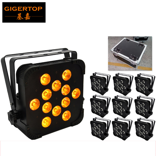 TIPTOP TP-G3045-5IN1 10XLOT RGBWA Flat Led Par Light American DJ Mega Flat TRI Pak LED Par Light ProSound 10in1 flightcase Pack with wheels