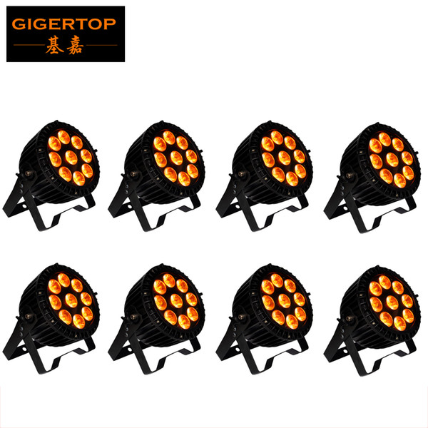 TIPTOP stage lights 8pcs/lot Aluminum RGBWA UV 6IN1 Waterproof Led Par Light IP65 Beam 25 Degree Big Eye 9x18W Fountain Light for Party,DJ