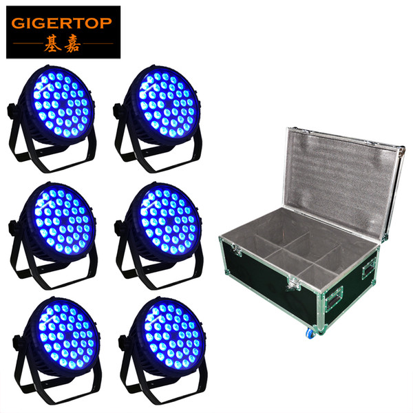 6IN1 Flight Case Pack 36x8W RGBW 4IN1 Color Flat Aluminum Led Par Light High Power High Brightness Non Waterproof 6CH/9CH Sound/Auto/Manual