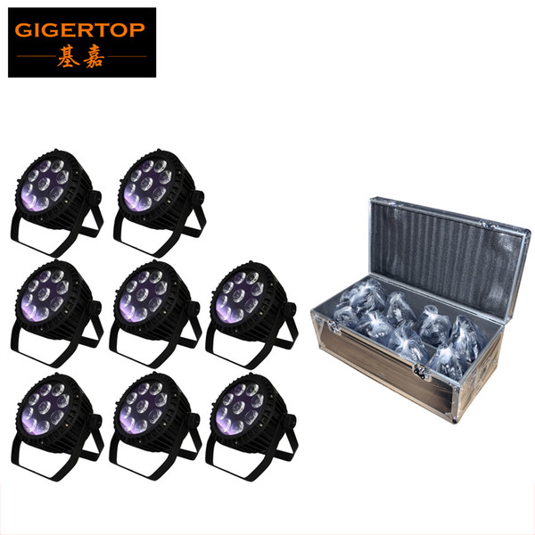 Freeshipping 8in1 Road Case Pack 9x18W 6IN1 Led Par Cans DMX512 Control Auto Color Changing/Sound Mode Linear Dimmer IP20 Indoor TP-P51