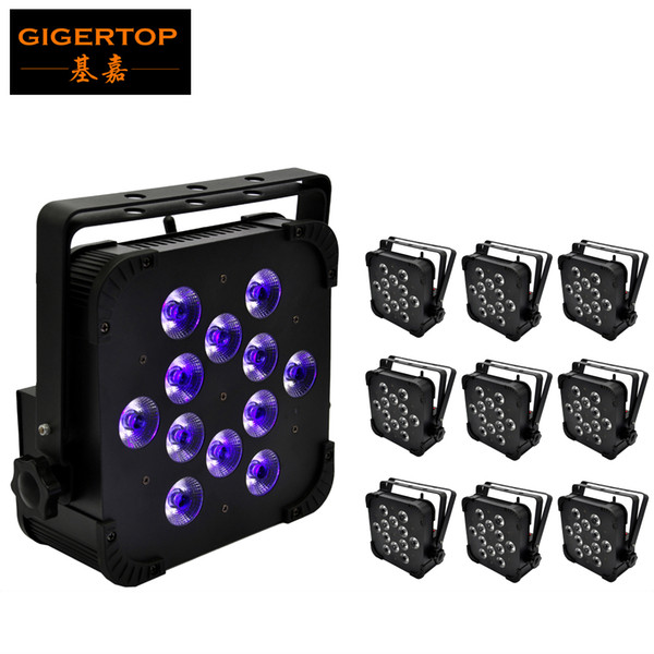 10XLOT 12x18W RGBWA UV DMX Stage Lights Business Lights Led Flat Par High Power Light Professional Party KTV Disco DJ Wirelessly