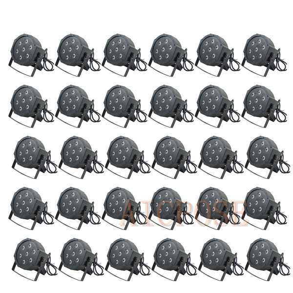 30Pcs/lots 7x10W RGBW 4in1 Led Par Light 10w Led Lamp Beads 7*10w Flat Par Led DMX512 Disco Light Professional Stage Equipment