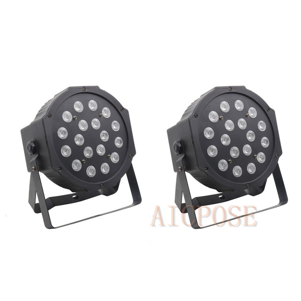 2Pcs/lots 18x3W RGB Colorful Led Par Lights Flat par With dmx512 Control Professional Stage DJ Equipment