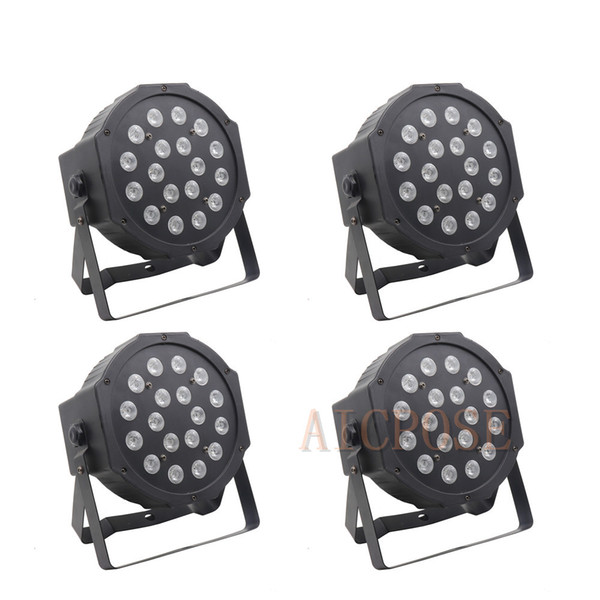 4Pcs/lots 18x3W RGB Colorful Led Par Lights Flat par With dmx512 Control Professional Stage DJ Equipment