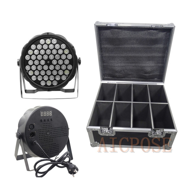 8Pcs/lots 54x3W RGBW LED Par Light With 8 in 1 Flight Case DMX512 Controll Led Disco DJ Equipment Wedding Stage Light