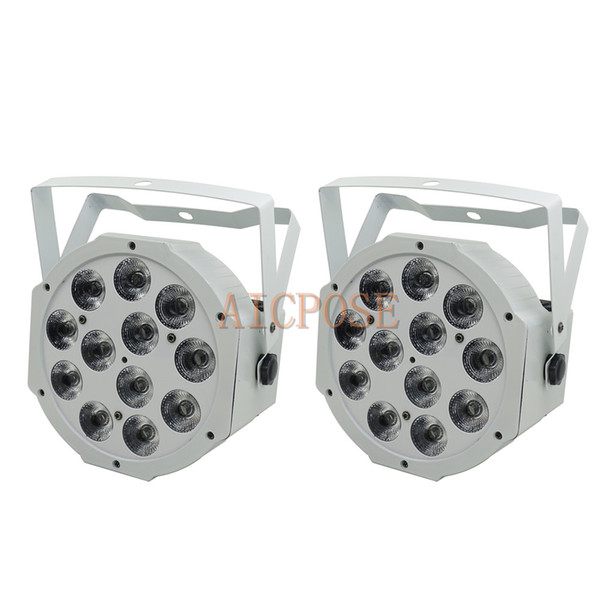 2Pcs/lots 12x12w RGBW 4 in 1 White Shell Led Par Light 12*12W 4in1 Stage Lighting For Wedding Bar DJ Disco