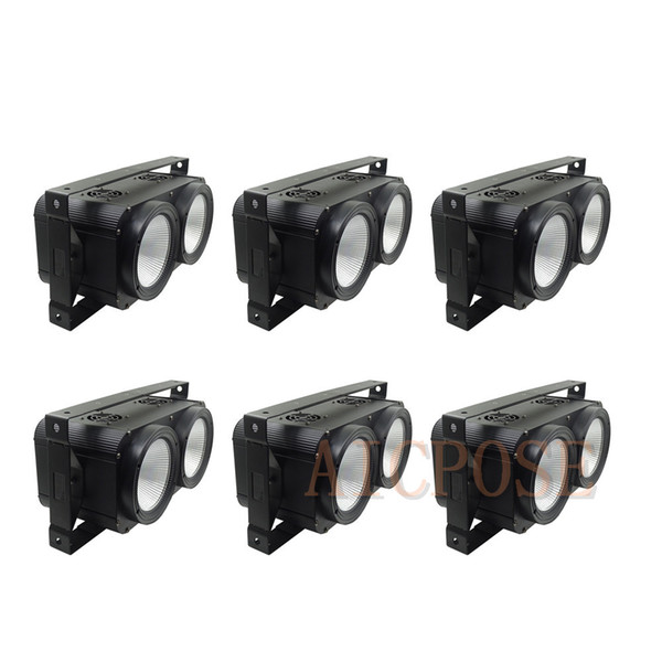 6Pcs/lots 2 Eyes COB 2x100W Audience Light 200w Surface Light For Stage DJ Bar Effect Club Lighting Floodlight strobe effect