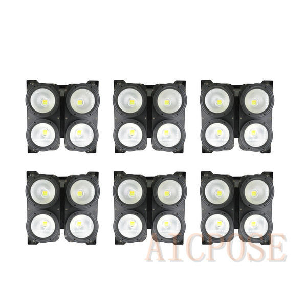 6pcs/lots 4x100W High power Audience light 4 Eyes COB Cool/Warm White LED Wall Wash Light DMX Stage Lighting 400W COB