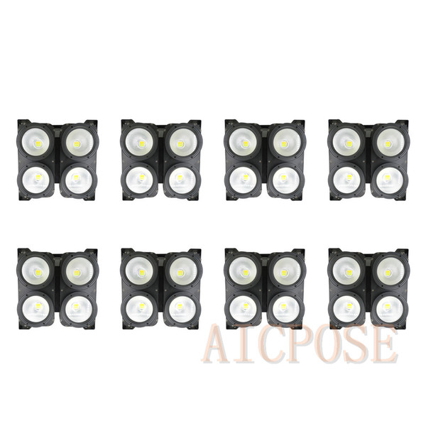 8pcs/lots 4x100W High power Audience light 4 Eyes COB Cool/Warm White LED Wall Wash Light DMX Stage Lighting 400W COB