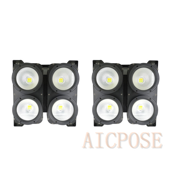 2pcs/lots 4x100W LED Audience light 4 Eyes COB Cool/Warm White LED Wash Light High power DMX Stage Lighting