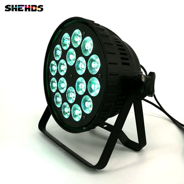 SHEHDS LED Can Par 18x18W RGBWA+UV 6in1 Stage Lights DMX512 Business Light with Professional for Party KTV Disco