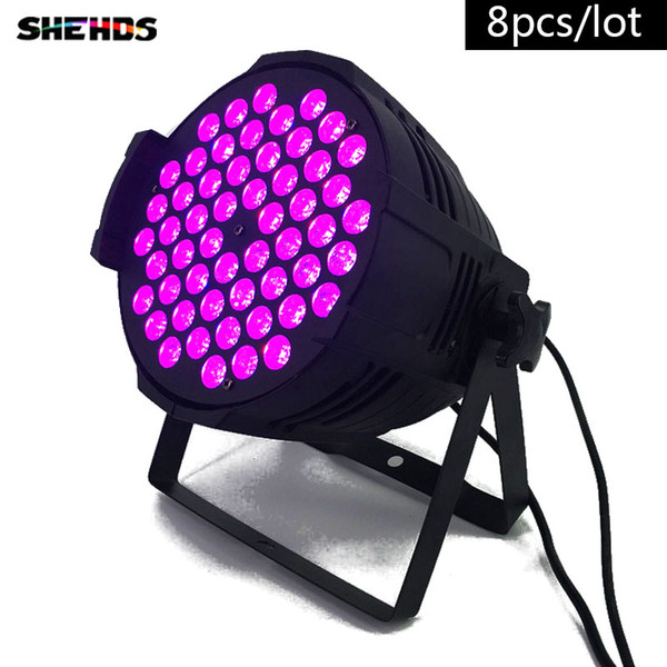 8pcs/lot Hot Sale 2018 New LED Par Can 54x9W RGB 3IN1 Color With 3/7 Channels Double Hanging Brackets Fast Shipping