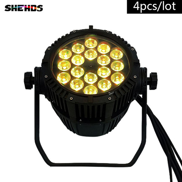 4PCS/LOTWaterproof LED Par Can 18x12W 4in1 RGBW For Dj Disco Effect Lights Outdoor Wedding/ Party LED Can LED Stage Machine