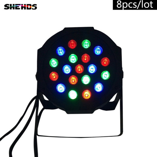 8PCS/LOT American DJ LED Flat Par 19x3W Lighting No Noise 19x3W RGB 7Channels for DJ Disco KTV Party,SHEHDS Stage Lighting