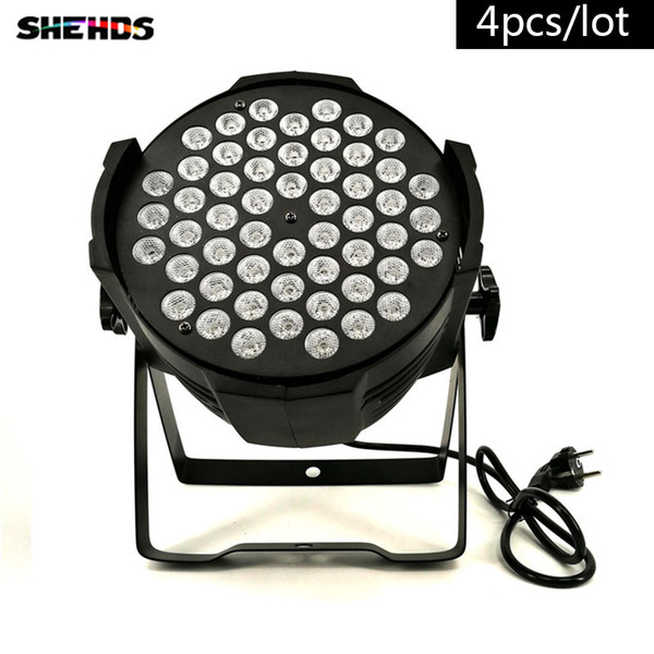 4pcs/lotHot Sale 2017 New LED Par Can 54x9W RGB 3IN1 Color With 3/7 Channels Double Hanging Brackets Fast Shipping