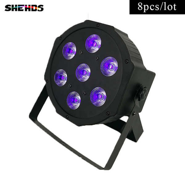 8pcs/lot 2017 LED Flat Par 7x3W Violet Color Stage Lighting Business Lights High Power Light with Professional for Party KTV Disco DJ