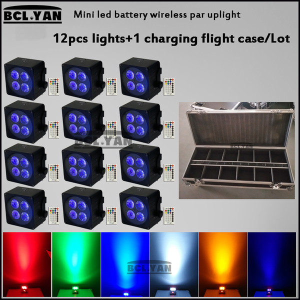 12XLot DMX Wireless Battery Powered LED Par Light RGBWA+UV 6in1 Color Led Wash Light DJ Lights Uplights IRC recmote Control