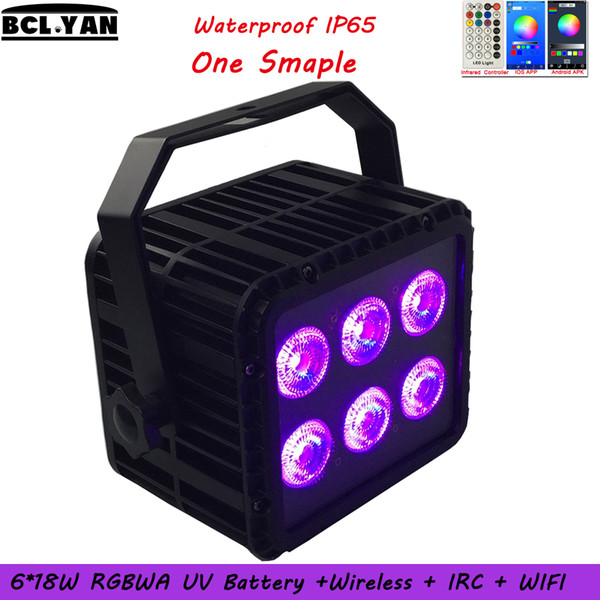 Free Shipping DHL 2018 Newest Hot Waterproof Battery 6PCS 18W 6in1 LED Par Outdoor Light Wireless DMX Par Light with IR remote