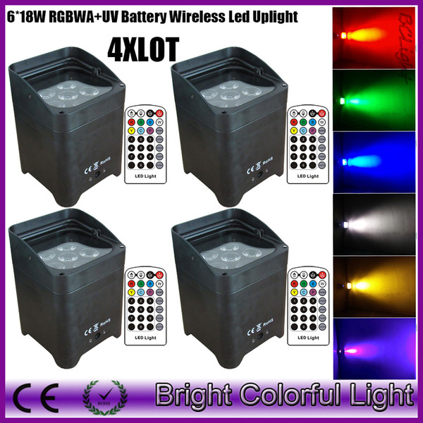 4xLOT Hot sale 2016 the newest mini RGBWAP 6 IN1 led battery operated wireless dmx led par lights Event Decoration led upliigths