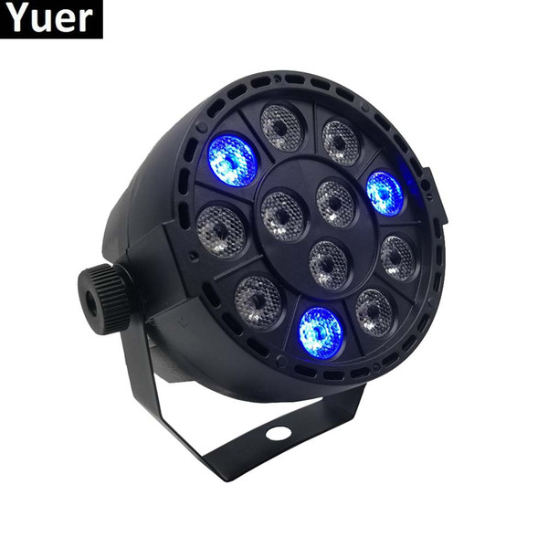 2019 New LED Flat Par 12x3W RGBW Color Lighting Strobe DMX For Atmosphere of Disco DJ Music Party Club Dance Floor BAR Darkening