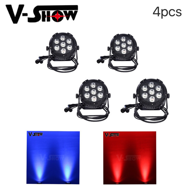 4pcs 7x25w RGBWA COB outdoor waterproof led par stage light for led garden wedding lighting and dj