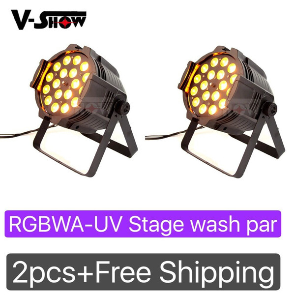 2PCS Stage Wash PAR Stage Light With Zoom RGBWA-UV 18W*18 LED Wash light DMX Par Can w/zoom