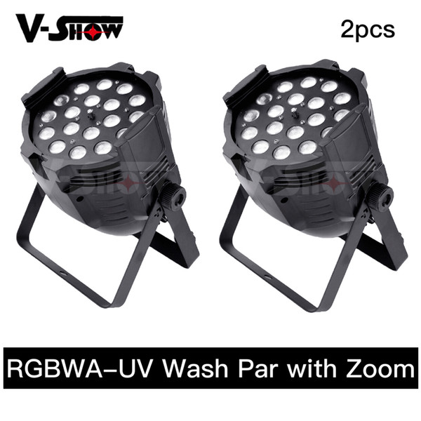 Free Shipping Stage Wash PAR Stage Light With Zoom RGBWA-UV 18W*18 LED Wash light DMX Par Can w/zoom