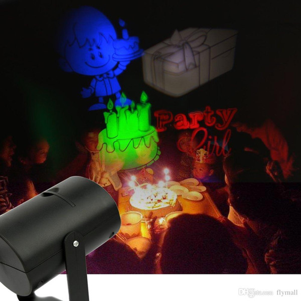 Rotating RGB Projection Laser Lighting with 7PCS Switchable Pattern Lens Indoor/Outdoor Projector Light Wall Lamp Wedding Christmas Light