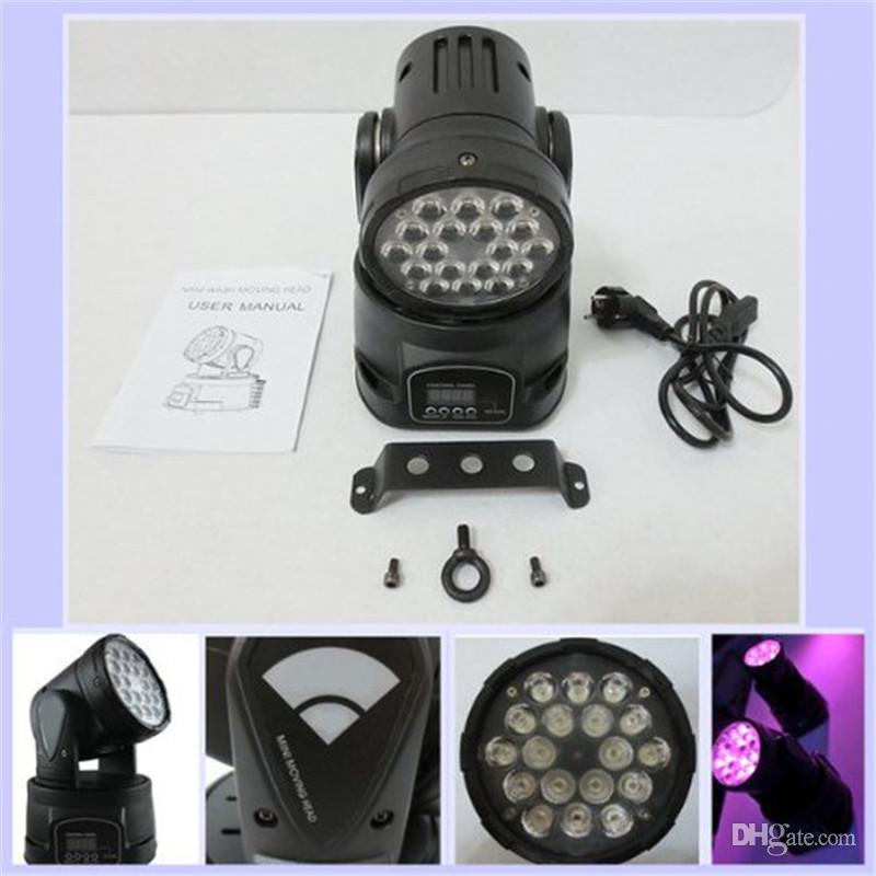 New Arrival LED Moving Head Wash Light RGB LEDs 12CH Led Stage Lighting 18*3W Tri-color (3in1) Led Headlamp Stage Light Moving Head Lights