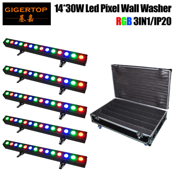 Wholesales Price 5in1 Roadcase Pack LED Wall Washer 14x30W COB RGB 3IN1 DJ Club Disco Bar DMX Light 100cm Length Aluminum house TP-WP1430B