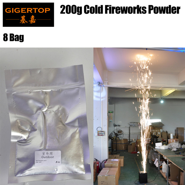 TIPTPO 8 Bag Mental Powder for Stage Cold Spark Fountain Machine for Wedding Disco Party EMS Freeshipping Indoor Outdoor Powder