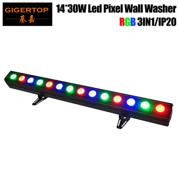 Freeshipping Non-waterproof IP20 14 x 30W Pixel Led Wall Washer Light RGB COB 3IN1 Tyanshine High Brightness Power in/out Plug TP-WP1430B