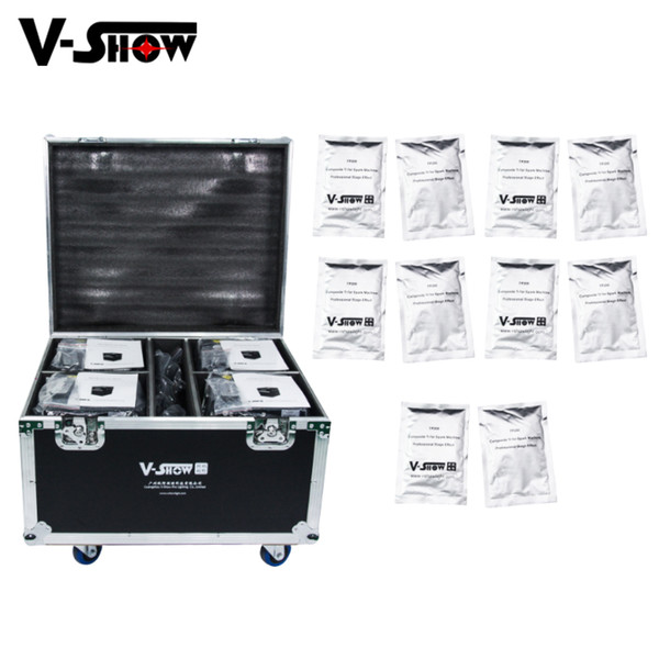 4pcs With Flightcase And 10 Bags Powder 400W Cold Spark Firework Machine DMX And Remote Control For Wedding Stage Effect